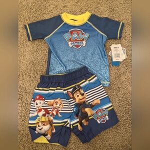 2T Nickelodeon Paw Patrol 2-piece rash guard swim set, NEW